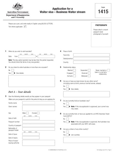 Australia visa application: Fill out & sign online | DocHub