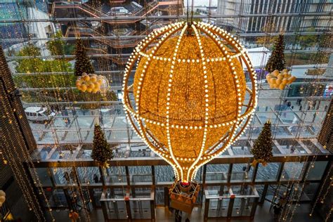 The Hudson Yards Shopping Mall Decorated for Holidays Season in New ...