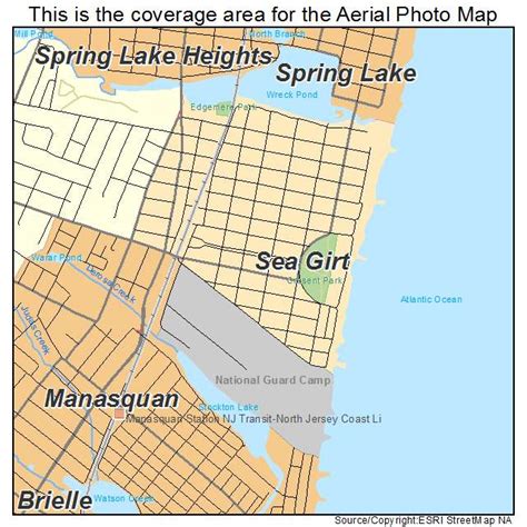 Aerial Photography Map of Sea Girt, NJ New Jersey