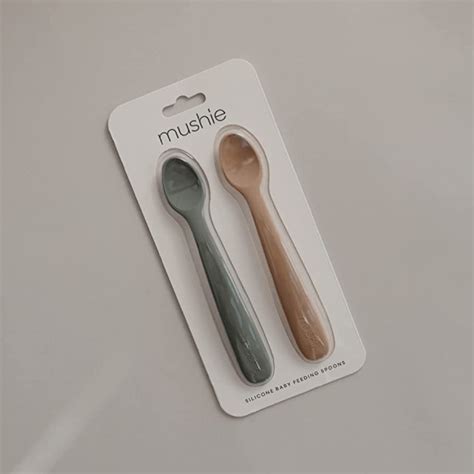 Silicone Feeding Spoons (Dried Thyme/Natural) 2-Pack | JR Toy Company Canada