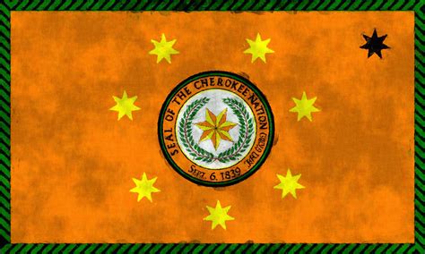 Flag Of Cherokee Nation Digital Art by World Art Prints And Designs