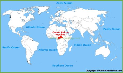 Central African Republic location on the World Map - Ontheworldmap.com