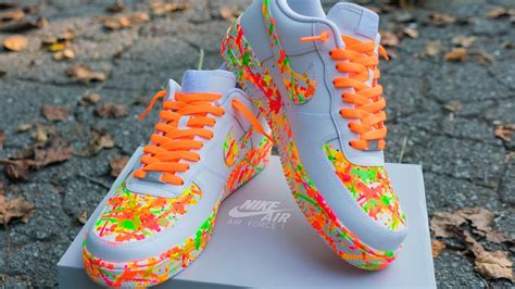 HOW TO SPLATTER SHOES | CUSTOM NIKE Air Force 1's | SUPER SIMPLE NEON ...