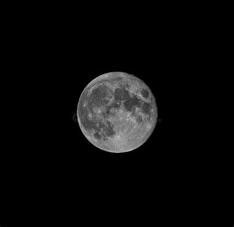 Moon with Various Craters, Satellite of the Earth, Full Moon. Close-up. Stock Photo - Image of ...