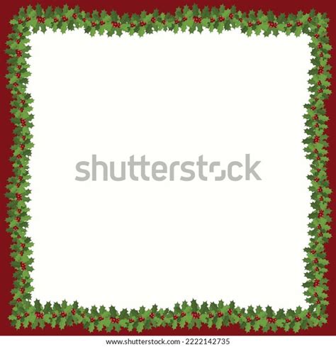 Holly Garland Frame Border Vector Illustration Stock Vector (Royalty ...