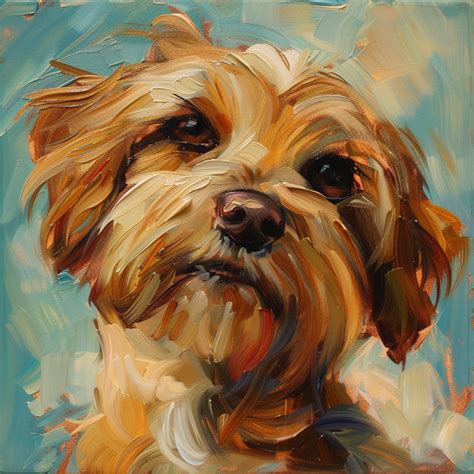 Darling Puppy Oil Paint Portrait Free Stock Photo - Public Domain Pictures