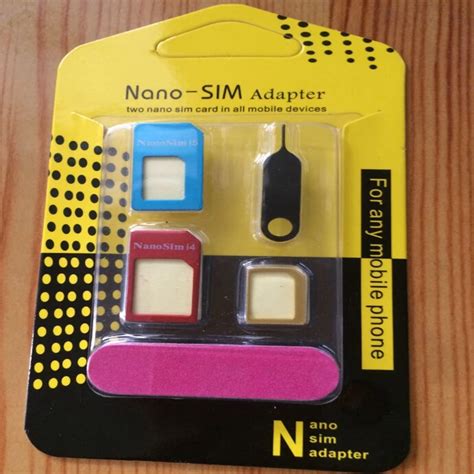 200pcs 5in1 Metal Nano Sim Card Adapter + Micro Sim cards adapter ...