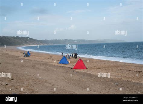 Sea fishing along the Devon coastline. Slapton sands, Devon, England Stock Photo - Alamy