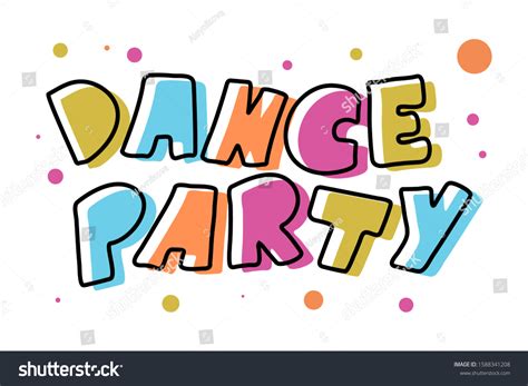 Hand Sketched Dance Party Lettering Typography Stock Vector (Royalty Free) 1588341208 | Shutterstock