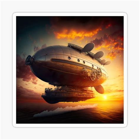 "Steampunk Airship - Victorian Era Sci Fi" Sticker for Sale by Styrman ...