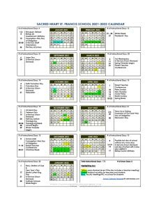 School Calendar – The School of Sacred Heart Saint Francis de Sales ...