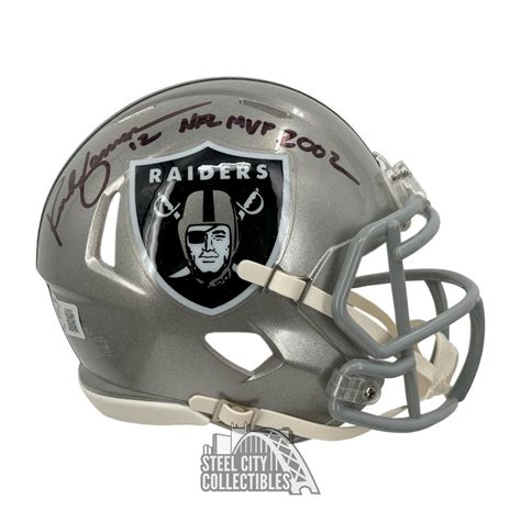 Rich Gannon MVP 2002 Autographed Oakland Flash Mini Football Helmet ...