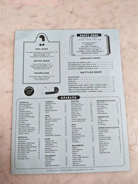 Online Menu of Ramona Restaurant, Brooklyn, New York, 11222 - Zmenu