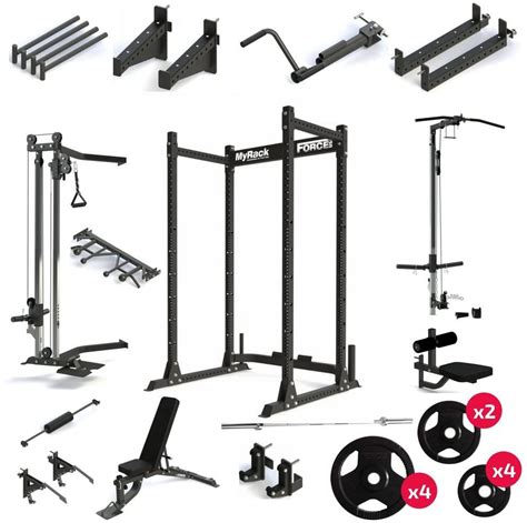 Force USA MyRack Modular Power Rack Ultimate Package, Adjustable Bench ...