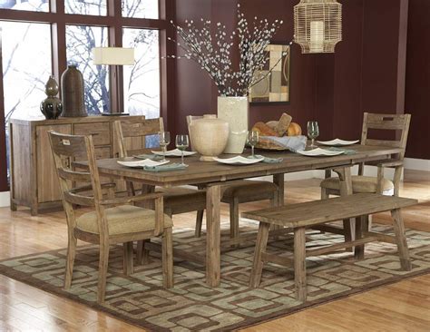 Oxenbury Natural Distress Wood Dining Table | Rustic kitchen tables ...