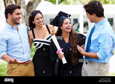 Hispanic Student And Family Celebrating Graduation Stock Photo - Alamy