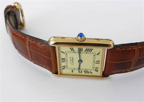 Cartier Vintage Tank Watch with Alligator Strap at 1stdibs