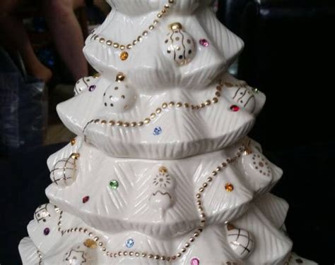 Lenox Jeweled Christmas Tree Cookie Jar IOB - Etsy