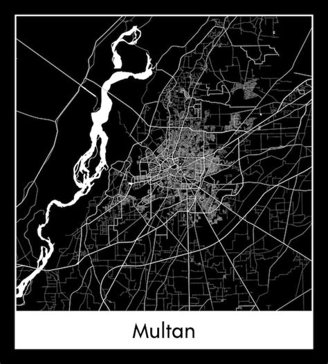 Premium Vector | Minimal city map of Multan (Pakistan, Asia)