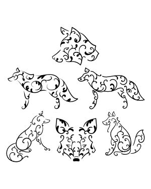 Jumping Fox Silhouette Clip Art