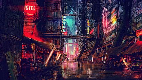 Online crop | HD wallpaper: Cyberpunk 2077, video game art, city, night, city lights, neon glow ...