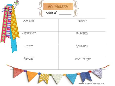 Printable Weekly Calendar