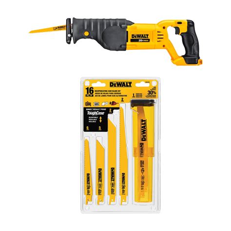 Shop DEWALT 20-Volt Reciprocating Saw (Tool Only) & 16-Pack Bi-Metal ...