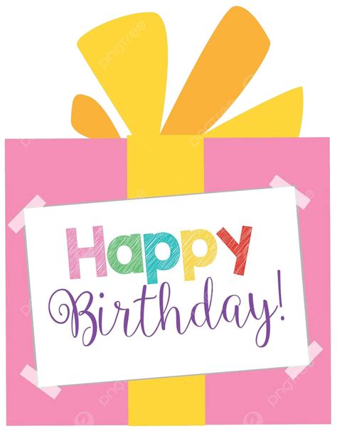 Happy Birthday Present Card Frame Clipart Template Vector, Birthday Clipart, Present Clipart ...