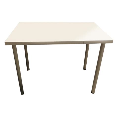 ikea White Table Top w/ White Metal Legs - AptDeco
