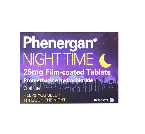 Phenergan Night Time 25mg (Promethazine) - 14 Tablets - Medicine ...