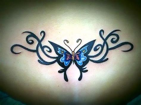 Butterfly Tramp Stamp Tribal Tattoo Idea