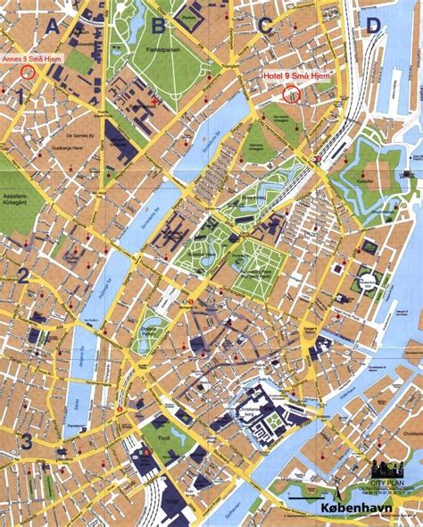 Copenhagen Denmark Tourist Map - Copenhagen | Copenhagen map, Denmark ...