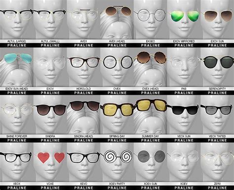 GLASSES Ultimate Collection | Pralinesims on Patreon | Sims 4 piercings, The sims 4 packs, Sims 4