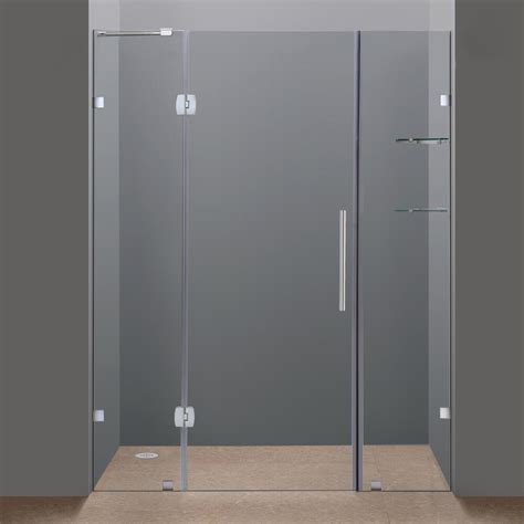 Aston Soleil 75" x 60" Completely Frameless Hinged Shower Door with ...