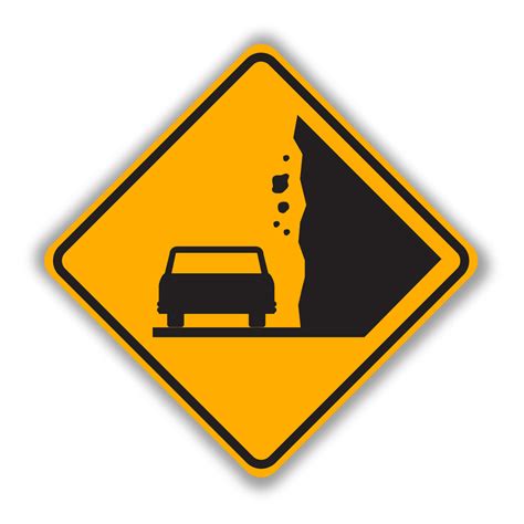 W50-1 (CA) ROCK SLIDE AREA (symbol) Sign - Warning Signs (W) | TAPCO