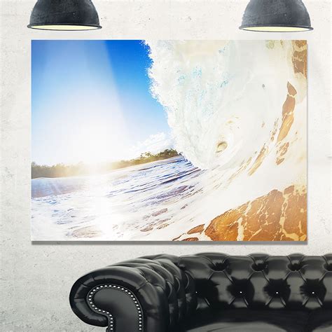 Crashing Sandy Ocean Waves - Modern Beach Glossy Metal Wall Art | Wall art, Metal wall art ...