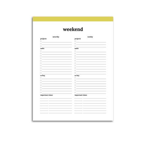 Weekend Planner Pages - Printed and Printable