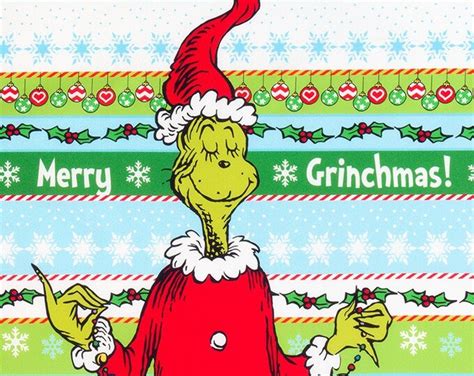 Grinch Christmas Fabric Panel 23 X 43, Merry Grinchmas Fabric Panel - Etsy