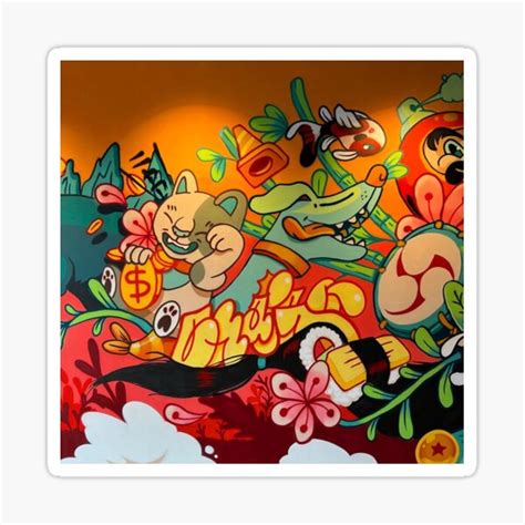 "Fanky Graffiti Mural Art and Street Art " Sticker for Sale by ...