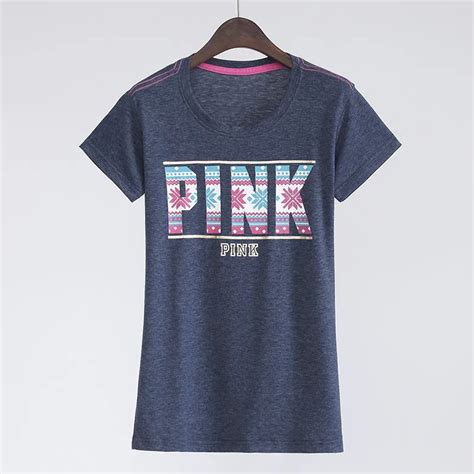 2017 Brand Women Summer Tops Letter Pattern Pink T Shirt O Neck Tees Shirts Love Print T Shirts ...