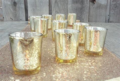 48 Or 60 Gorgeous Glittery & Gold Mercury Glass Candle Holders ~ Candle ...