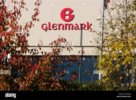 A logo sign outside of a facility occupied by Glenmark Pharmaceuticals ...