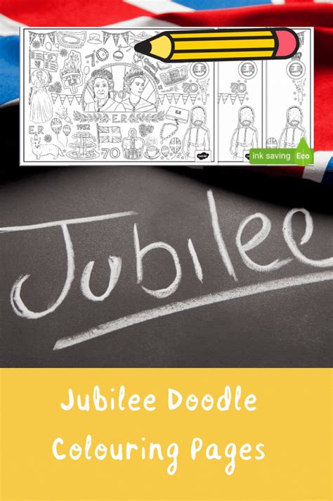 a blackboard with the words jubilee doodle coloring pages on it and an american flag