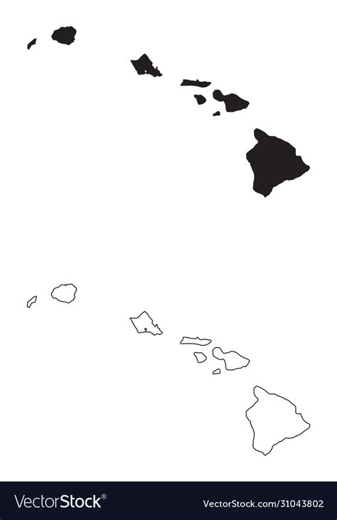 Hawaii hi state map usa Royalty Free Vector Image