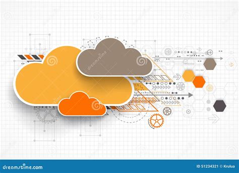 Web cloud banner template. stock vector. Illustration of connect - 51234321