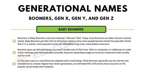 Generation Names: Defining Boomers, Gen X, Gen Y, and Gen Z Groups • 7ESL