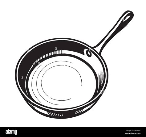 Sketch frying pan hand drawn in doodle style illustration Stock Vector Image & Art - Alamy