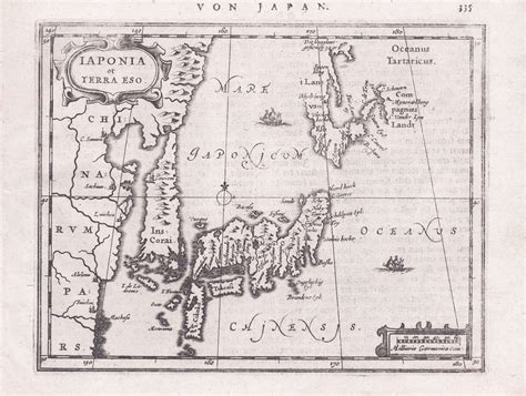 "Iaponia et Terra Eso" - Japan Korea island Asia Asien map Karte Gerard Mercator by Mercator ...