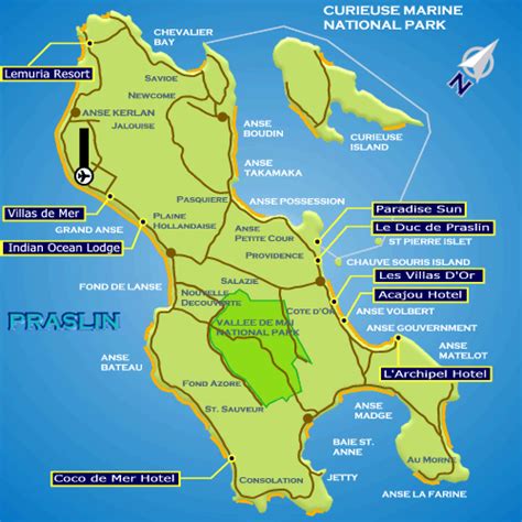 Seychelles Map Praslin