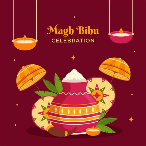 Free Vector | Flat magh bihu festival celebration illustration